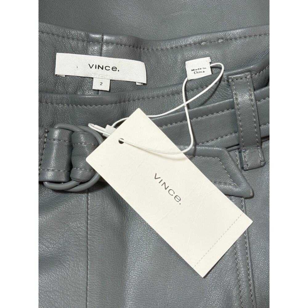 Vince NWT Leather High Waist Wide Leg Cropped Pants Size 2 - Picture 4 of 4